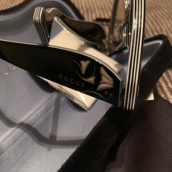 GUCCI Inverted Multilayer Acetate Cat-Eye Sunglasses NEW, with black GUCCI case! - Picture 6 of 15